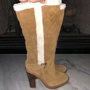 Michael Kors Tan Camel Suede Sherpa Boot